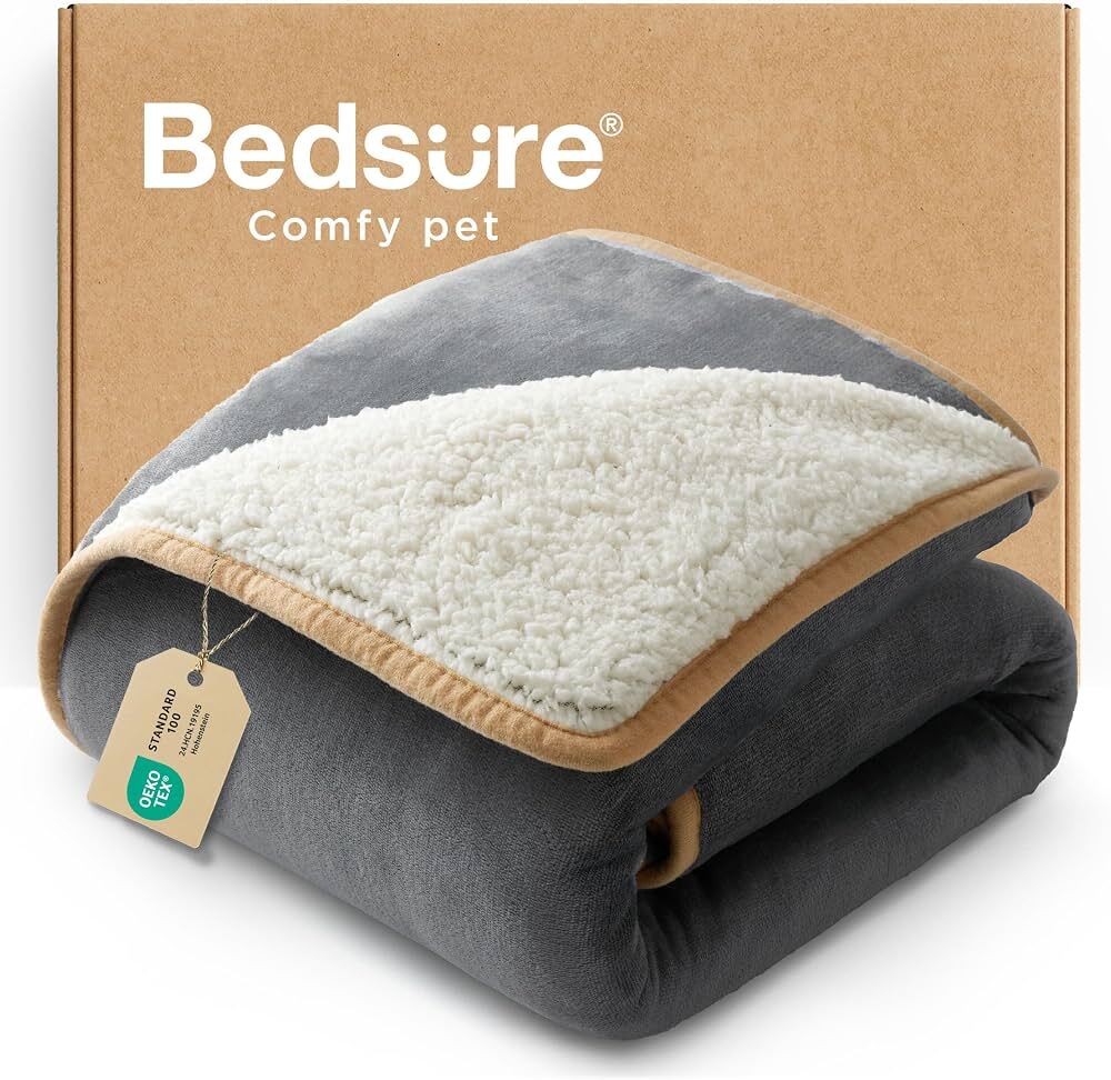 Bedsure Dual-Sided Sherpa & Microfleece Dog Bed Mat / Furniture Protector